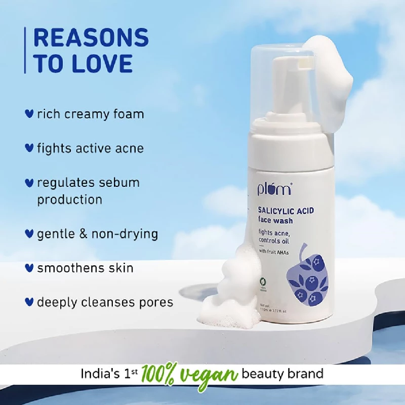 Plum Encapsulated Salicylic Acid Foaming Face Wash, 110 ml-2.webp